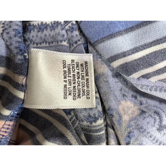 Women's size 16 blue, black, peach multi colored knee length short sleeve dress - Picture 5 of 5